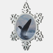 ザトウクジラの破ること スノーフレークピューターオーナメント (右)