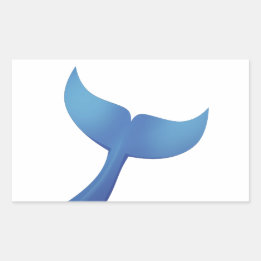 ザトウクジラ尾V2 長方形シール