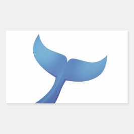 ザトウクジラ尾V2 長方形シール