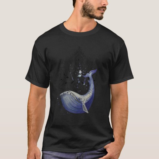 ザトウクジラ海洋生物学海洋生物B Tシャツ (正面)
