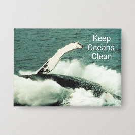 ザトウクジラ美しいブリーチング：ボタン 缶バッジ