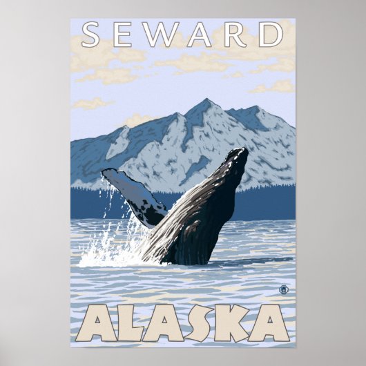 ザトウクジラ – アラスカ、シワード ポスター (正面)