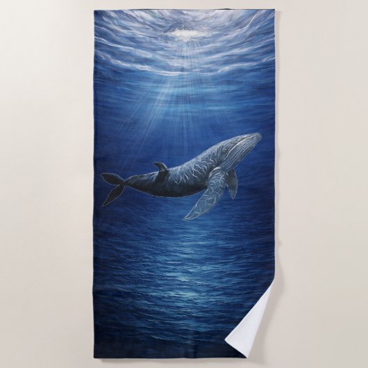 ザトウクジラ オーシャン ビーチタオル (正面)
