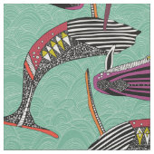ザトウクジラ ペパーミント ファブリック (クローズアップ)