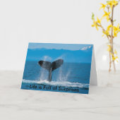 ザトウクジラ、人生は驚きでいっぱいである、人生… カード (黄色い花)