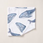 ザトウクジラ（水色） バスタオルセット (ウォッシュタオル)