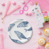 ザトウクジラ（水色） ペーパープレート (パーティー)
