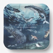 ザトウクジラ | 海の誕生日パーティー ペーパープレート (正面)