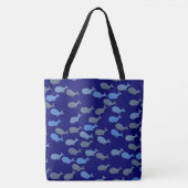 ザトウクジラ(青) トートバッグ (正面)