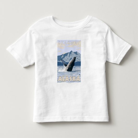 ザトウクジラ- Skagway、アラスカ トドラーTシャツ (正面)