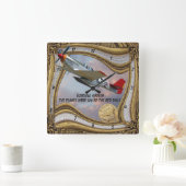 ザトスケージエアマン赤テイルズスクエアウォールクロック スクエア壁時計 (ホーム)