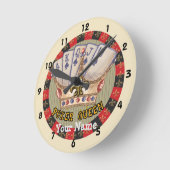 ザトランプのポーカークイーン時計 ラウンド壁時計 (傾斜)