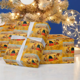 ザトランプのポーカーゲームカウボーイ先住民アメリカ中国マン ラッピングペーパー