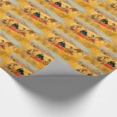 ザトランプのポーカーゲームカウボーイ先住民アメリカ中国マン ラッピングペーパー (角)