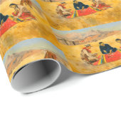 ザトランプのポーカーゲームカウボーイ先住民アメリカ中国マン ラッピングペーパー (ロールコーナー)