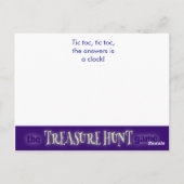 ザトレジャー狩りゲーム – ヒント#1 – クロック ポストカード (裏面)