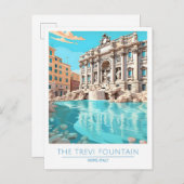 ザトレビファウンテンローマイタリアヴィンテージトラベル ポストカード (正面/裏面)