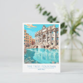 ザトレビファウンテンローマイタリアヴィンテージトラベル ポストカード (スタンド正面)