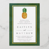 ザトロピカルパイナップル結婚のコレクシ実在ョン 箔招待状 (正面)