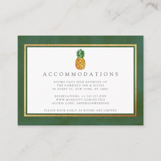 ザトロピカルパイナップル結婚コレクション エンクロージャーカード (正面)
