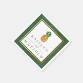 ザトロピカルパイナップル結婚コレクション スタンダードカクテルナプキン (角)