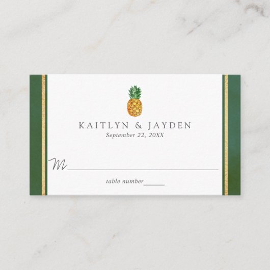 ザトロピカルパイナップル結婚コレクション プレイスカード (正面)