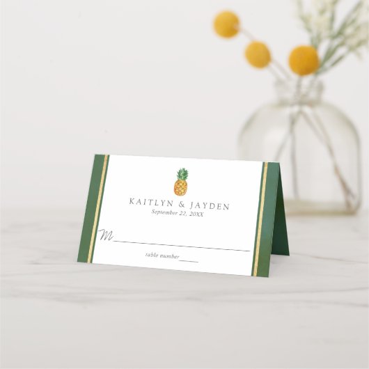 ザトロピカルパイナップル結婚コレクション プレイスカード (正面)