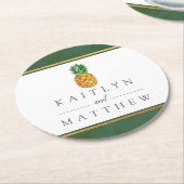 ザトロピカルパイナップル結婚コレクション ラウンドペーパーコースター (アングル)