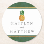 ザトロピカルパイナップル結婚コレクション ラウンドペーパーコースター (正面)