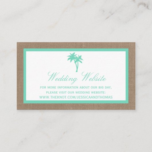 ザトロピカルパームツリービーチ結婚式コレクション エンクロージャーカード (正面)