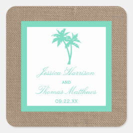 ザトロピカルパームツリービーチ結婚式コレクション スクエアシール
