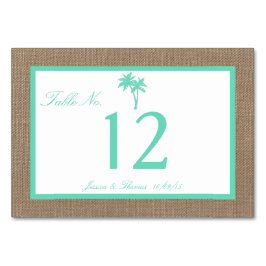 ザトロピカルパームツリービーチ結婚式コレクション テーブルナンバー