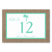 ザトロピカルパームツリービーチ結婚式コレクション テーブルナンバー (裏面)