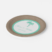 ザトロピカルパームツリービーチ結婚式コレクション ペーパープレート (アングル)
