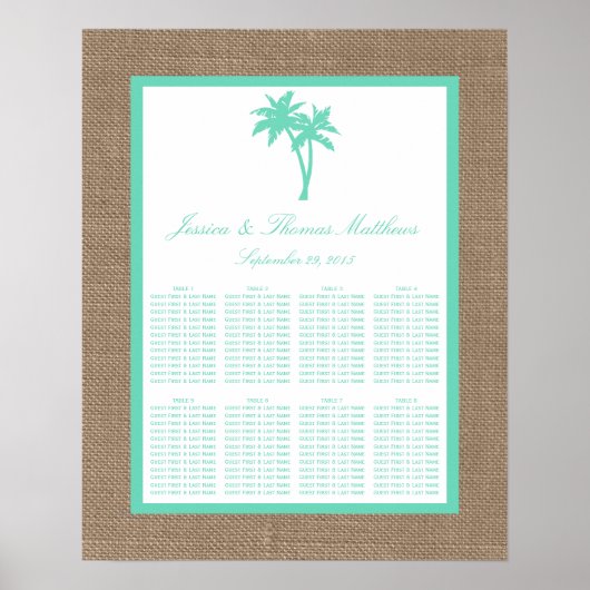 ザトロピカルパームツリービーチ結婚式コレクション ポスター (正面)