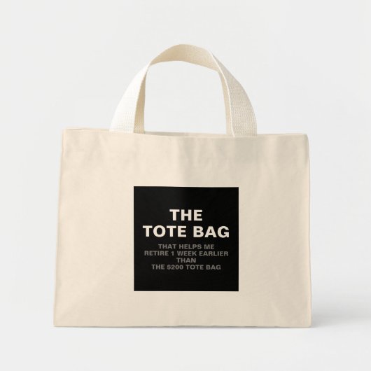 ザトートバッグリタイアパロディブラック ミニトートバッグ (正面)