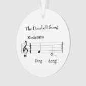 ザドアベルソングユーモアのあるミュージックスコア オーナメント (正面)