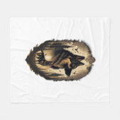 ザドイツの羊飼い005 フリースブランケット (正面(横))