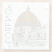 ザドゥオモフィレンツェItalyペンとインクウォーターの色 ガラスコースター (裏面)