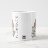 ザドゥオモフィレンツェItalyペンアンドインクイラストレーション ジャンボコーヒーマグカップ (正面)