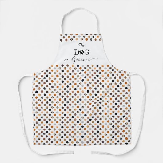 ザドッグトリマーファー水玉模様プロフェッショナル エプロン (正面)