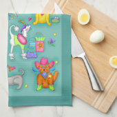 ザドッグライフウィムジーおもしろい犬ティール(緑がかった色)ターコイズ キッチンタオル (四つ折り)