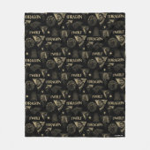 ザドラゴンとザウルフデイネリス&ジョンパターン フリースブランケット (正面)