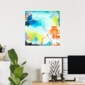 ザドリーミングスクエア抽象芸術表現主義アート ポスター (ホームオフィス)