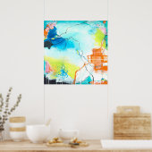 ザドリーミングスクエア抽象芸術表現主義アート ポスター (キッチン)