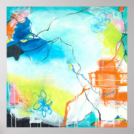 ザドリーミングスクエア抽象芸術表現主義アート ポスター (正面)