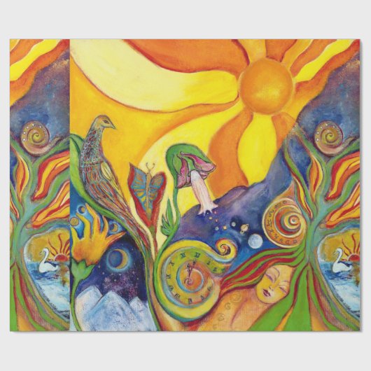 ザドリームファンタジーサイケデリックアリスワンダーランド ラッピングペーパー (フラット)