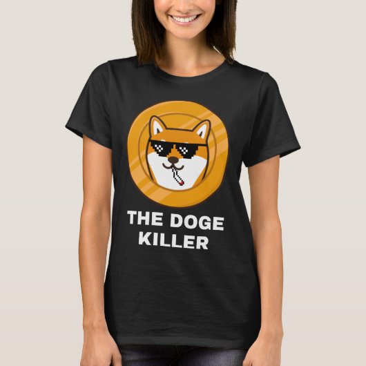 ザドージキラー柴犬トークンコインShib暗号H Tシャツ (正面)