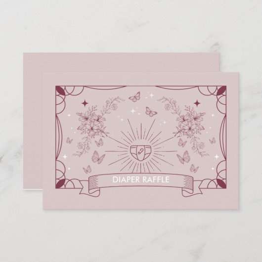 ザドータータロットベビーシャワーおむつラッフル エンクロージャーカード (正面/裏面)