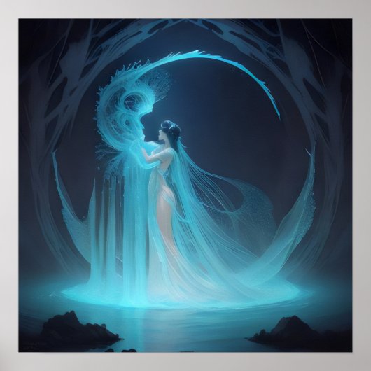 ザナイアドAIファンタジーデジタルアートプリントアンダーワールド ポスター (正面)